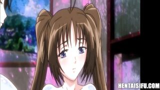 Hermaphrodite daughter fucks mom while getting fucked ENG SUBS