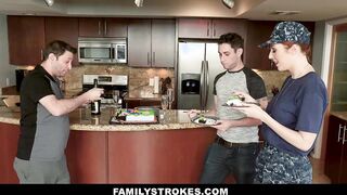 Redhead Military Wife Gets Rammed By Step Son - Lauren Phillips