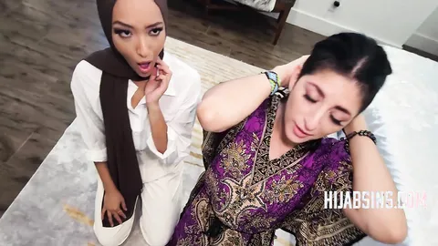 HijabSins - Shy Arab Girl Gets Help From A Friend - Channy Cross fire, Nikki Knightly, Allen Swift