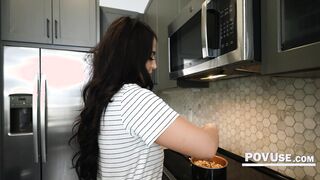 POVUse - Prepping Food For Her Step Son & Calming His Nerves With Taboo Freeuse -Ike Diezel, Alexa Payne