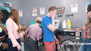 5 MILFS Gang Up On A Teen At Laundromat - Dee Williams, GoGo FukMe, Jimmy Michaels, Lolly Dames, Caitlin Bell, Yaya Gingersnatch
