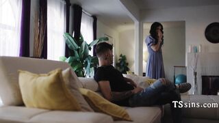 [TSSINS] Step Son Caught Jerking To Trans Step Moms Panties - Franco Styles, Ariel Demure