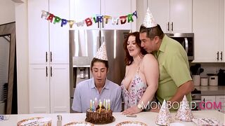 MILF Fucked By Step Son On His Birthday InFront Of Her Husband - Emmy Demur