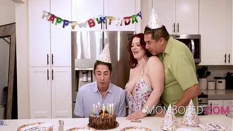 MILF Fucked By Step Son On His Birthday InFront Of Her Husband - Emmy Demur