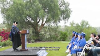 Busty Ebony Starts A WILD Threesome At Graduation Party - Lily Starfire, Scotty P, Alona