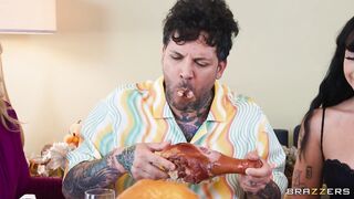 Fuck Everything In Sight! A Brazzers Thanksgiving Story - Baby Gemini, Ashley Alexander, Beca Barbie, Small Hands